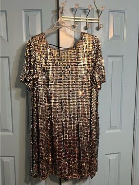 Xhilaration Black and Silver Sequin Dress